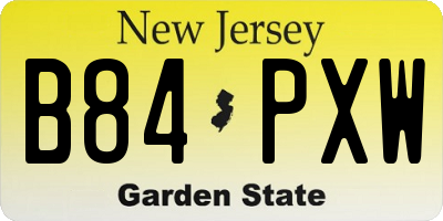 NJ license plate B84PXW