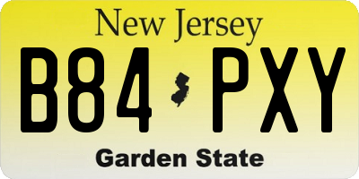 NJ license plate B84PXY