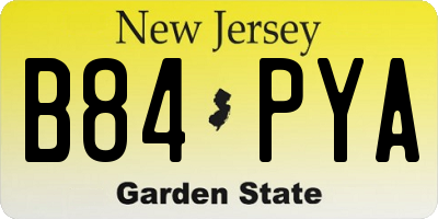 NJ license plate B84PYA