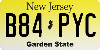 NJ license plate B84PYC