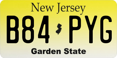 NJ license plate B84PYG