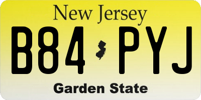 NJ license plate B84PYJ