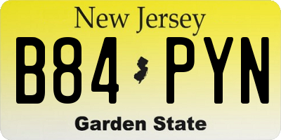 NJ license plate B84PYN