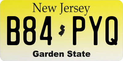 NJ license plate B84PYQ
