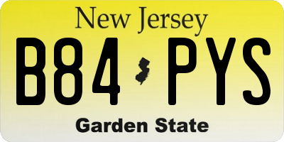 NJ license plate B84PYS