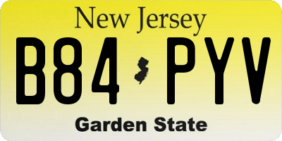 NJ license plate B84PYV