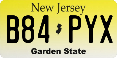 NJ license plate B84PYX
