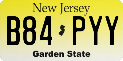 NJ license plate B84PYY