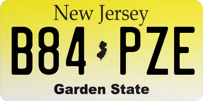 NJ license plate B84PZE
