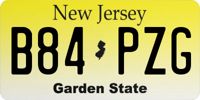 NJ license plate B84PZG