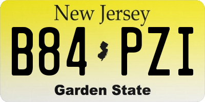 NJ license plate B84PZI