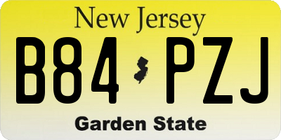 NJ license plate B84PZJ