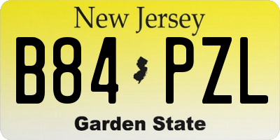 NJ license plate B84PZL