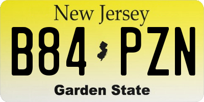 NJ license plate B84PZN