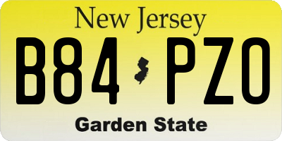 NJ license plate B84PZO