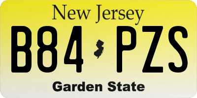NJ license plate B84PZS