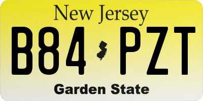 NJ license plate B84PZT