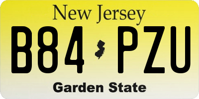 NJ license plate B84PZU