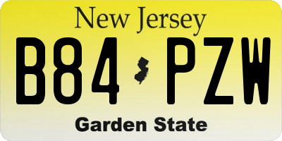 NJ license plate B84PZW
