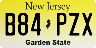 NJ license plate B84PZX