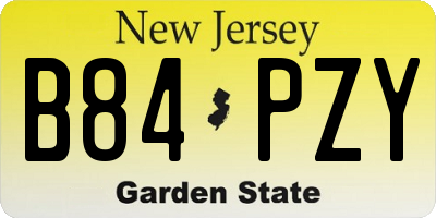 NJ license plate B84PZY