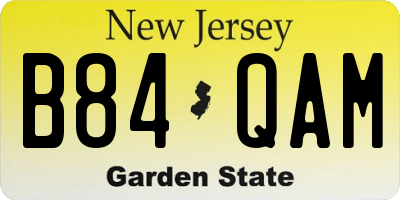 NJ license plate B84QAM