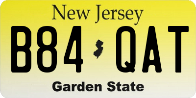NJ license plate B84QAT