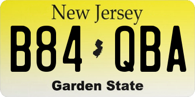 NJ license plate B84QBA