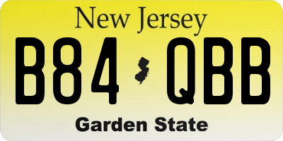 NJ license plate B84QBB