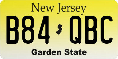 NJ license plate B84QBC
