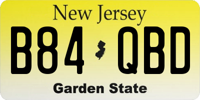 NJ license plate B84QBD