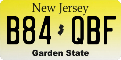 NJ license plate B84QBF