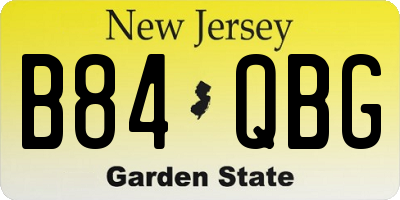 NJ license plate B84QBG