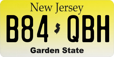 NJ license plate B84QBH