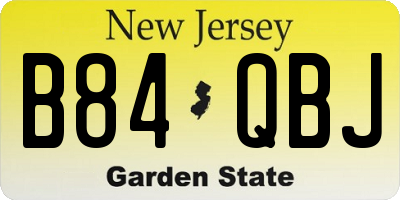 NJ license plate B84QBJ