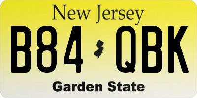 NJ license plate B84QBK
