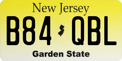 NJ license plate B84QBL