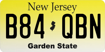 NJ license plate B84QBN