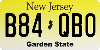 NJ license plate B84QBO