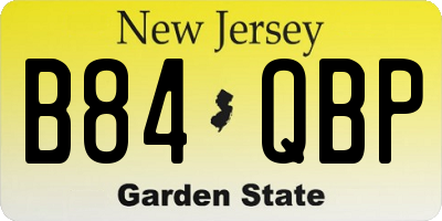 NJ license plate B84QBP