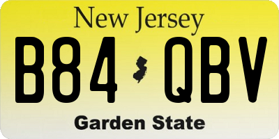 NJ license plate B84QBV