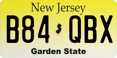 NJ license plate B84QBX