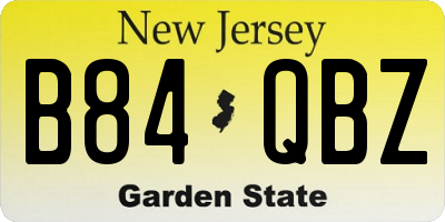 NJ license plate B84QBZ