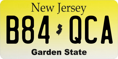 NJ license plate B84QCA