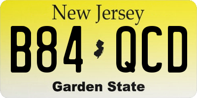NJ license plate B84QCD