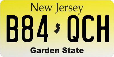 NJ license plate B84QCH