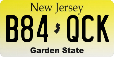 NJ license plate B84QCK