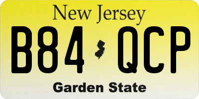 NJ license plate B84QCP