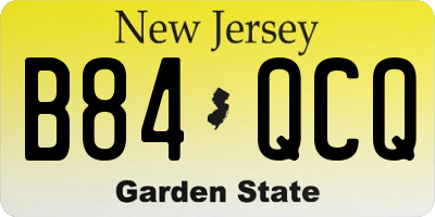 NJ license plate B84QCQ