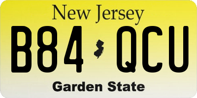 NJ license plate B84QCU
